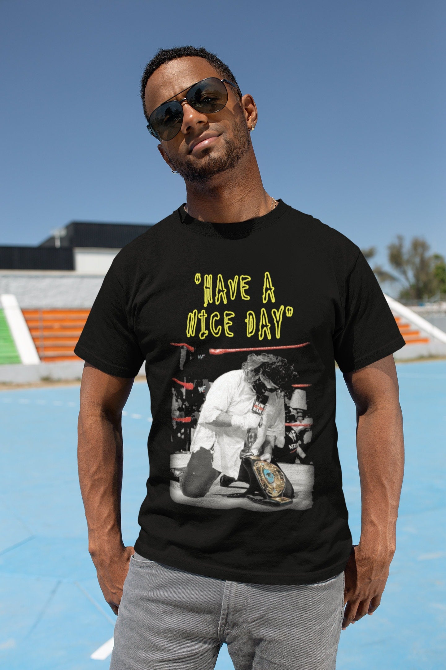 Retro bootleg wrestling tees